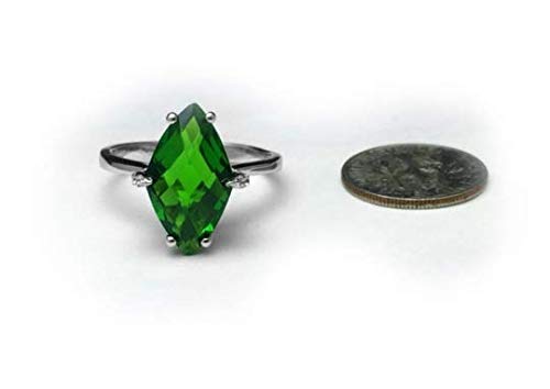 R6497 Fancy Cut Green Helenite Marquise Shape Sterling Silver Mordorn Ring3