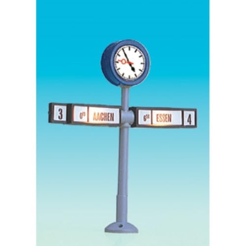 Horloge BRAWA 5290 H0 lumineuse avec panneaux d'affichage de quai