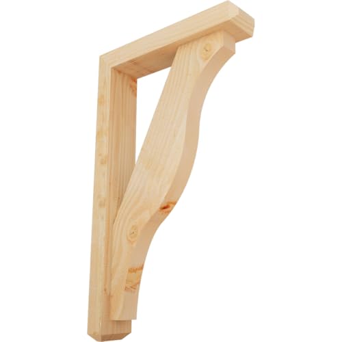 4"W x 18"D x 30"H Funston Craftsman Rough Sawn Bracket w/Offset Brace, Douglas Fir