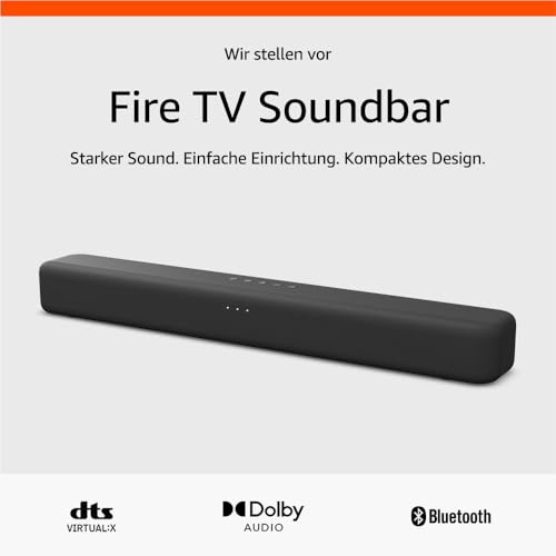 Wir stellen vor: Amazon Fire TV Soundbar, 2.0-Lautsprecher mit DTS Virtual:X und Dolby Audio sowie Bluetooth-Unterstützung