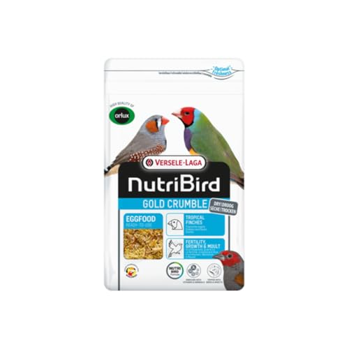 Versele-Laga NutriBird Gold Crumble Exóticos | 1 kg | Alimento seco a base de huevo para aves ornamentales jóvenes y adultas | Con Lisina y Metionina | Proteínas, Vitaminas, Oligoelementos y Minerales