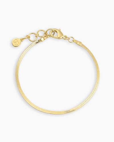 gorjana - Venice Mini Bracelet 6 1/4" to 7 1/4" - 18k Gold Plated Brass - Elegant Herringbone Chain Design - Adjustable Length - Layering with Other Jewelry2