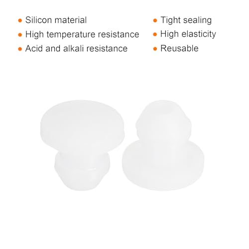 Image of MECCANIXITY Silicone Snap in Locking Hole Plugs Rubber Panel Seal Cover Flush Type Panel Round for Kitchen Rubber Bulkheads Waterproof Sealing Plugs 4.5mm /0.18 Inch Dia Transparent,Pack of 30