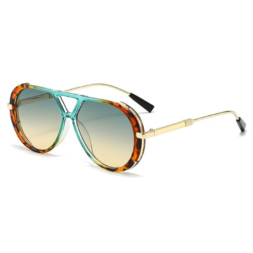 Oversized Pilot Sunglasses for Women Men Trendy,Large Big Double beam Designer Fashion Vintage Shades Retro Sun Glasses