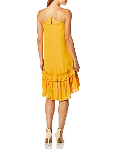 HALSTON Women's Sleeveless Ruffle Hi-Lo Dress #TOP12