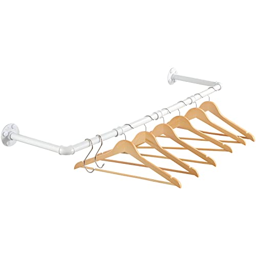 Kleiderstange Wandmontage 100cm, Industrielle Rohre Metall Garderobenstange...