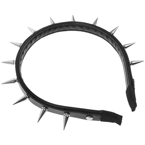 CALLARON Black Spiked Headband Festival Headband Gothic Spiky Rivet Headbands Gothic Crown Spike Hairband Costume Party Accessories for Women Girls
