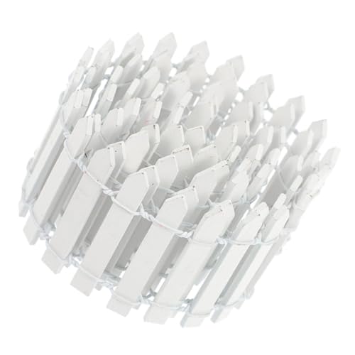 Totority ミニフェンス模型 木製マイクロランドスケープガーデンフェンス 高さ ホワイト クラフト用小型装飾柵 向け自然体験おもちゃ