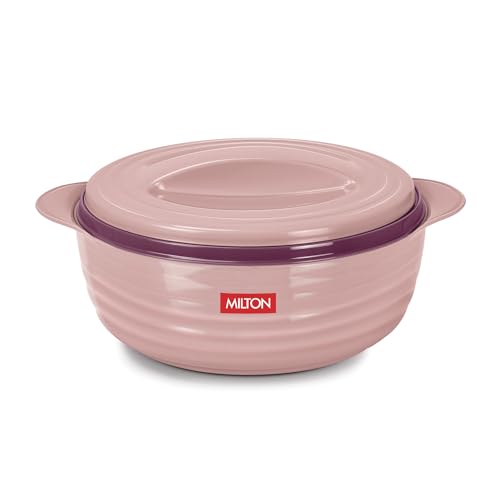 Image of MILTON Aspire 1000 Serving Casserole, Double Walled Inner Stainless Steel, PU Insulated Kitchen Hot Pot, Keeps Food hot & Fresh for Roti, Biryani, 725 ml, Cherry Pink