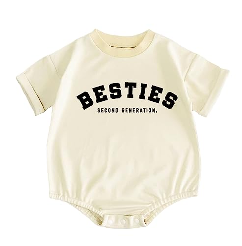 Toddler Baby Girl Boy Besties Second Generation Letter Print Shirt Best Friend Outfits BFF T-Shirt...