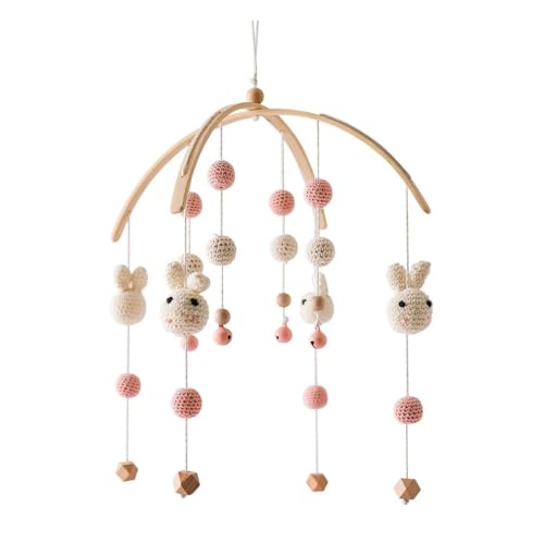 DancJulie ベッドメリー モビール ベビー メリー 木製メリー 手作りベッドメリー 赤ちゃん おもちゃ かわいい 出産準備 出産祝い プレゼント 部屋 柔らかい 吊り下げ式 癒し ベッド飾り レインボー (B)