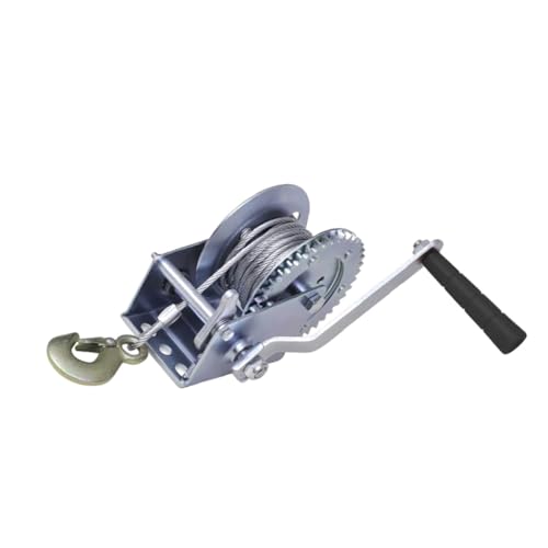 GLEAVI Steel Cable Hand Winch 3500lbs Capacity Multi-Purpose Trailer Winch for Heavy Lifting