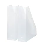 Like-it | MX-19 | Magazine File Set of 2 | File Holder, Office Organizer, Front Opening | Desk, Kitchen, Shelf, Table top, Drawer | 3.03' × 9.96' × 12.09' | Tr. White |