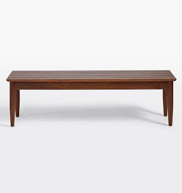 X went Furniture Solid sheesham Wood Bedroom Bench, Slatted Top Design, Walnut Finish, (100 * 40 * 40 cm)