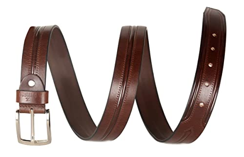 Image of THE CLOWNFISH Men's Genuine Leather Belt with Textured /Embossed Design