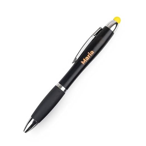 Wanapix | Bolígrafo Personalizado con Luz | Bolígrafo Luminoso con el Nombre, Texto o Logo que quieras | Tinta Azul (Personalizado por 1 cara - Luz Amarilla) | Ya disponible en tu tienda friki favorita! En mundofriki.es!