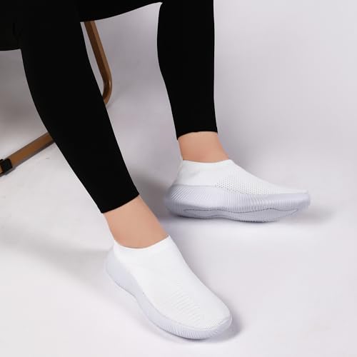 Image of DLWKIPV Womens Slip on Walking Tennis Shoes for Women Work Running Athletic Gym Sports Sneakers Lightweight Casual Shoe