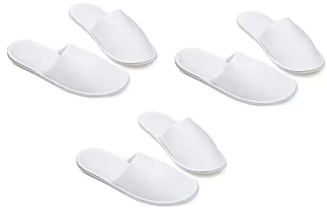 DiktmarkWhite Disposable Slippers, Cotton Hotel, Salons, Spa Slippers for Women and Men, Breathable Non-Slip Slippers for Hotel, Guests,Travel/bathroom slippers/slippers for indoor(PACK OF 8)