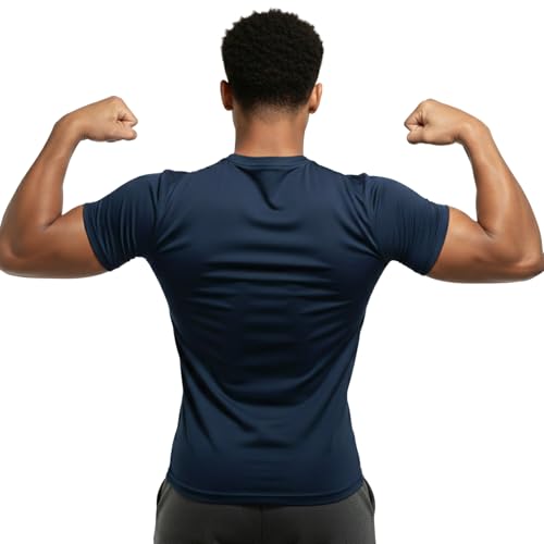 Image of NINQ Full Sleeve Compression, Workout, Round Neck, Down Shoulder T-Shirt - Men's Gym, Athletic & Sports Tights for Fitness