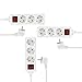 Produktbild REV Steckdosenleiste im SPARSET  3X Mehrfachsteckdose 3fach, 3m Kabellänge, 3500W - Steckdosen in 45° Anordnung, ideal für Winkelstecker, weiß