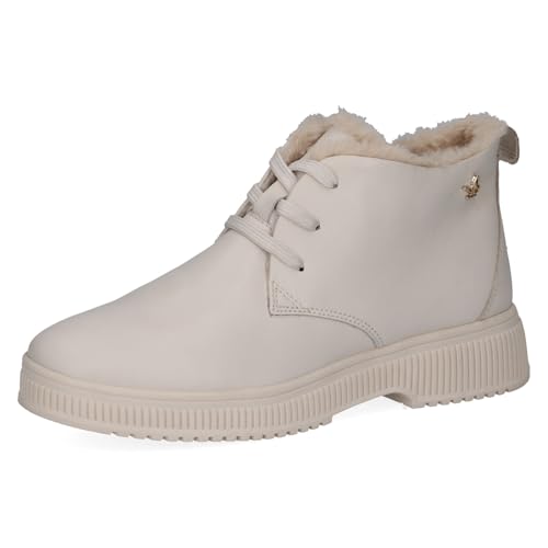 CAPRICE Damen Schnürschuhe aus Leder Gefüttert, Cremefarben (Offwhite Nappa), 41 EU