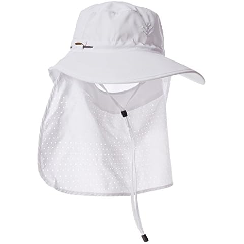 Coolibar UPF 50+ Women's Men's Stevie Ultra Sun Hat - Sun Protective (One Size- White) Cover