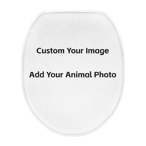 CREAMIC Custom Toilet Lid Cover Upload Your Photo Add Your Animal Photo Custom Personalized Toilet Dust Cover Decoration Accessories Seat Covers