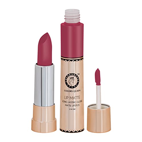 Image of Colors Queen 2 in 1 Matte Lipstick | Lip Matte | Long Lasting Gloss, Waterproof, Non Transferable| (16 - Intense Pink, 8g)