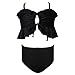 Girls Two Piece Swimsuits Ruffle Strppy Tie Back Bikini Sets High Waisted Bathing Suit Beach Swimwear for 2-12 Years