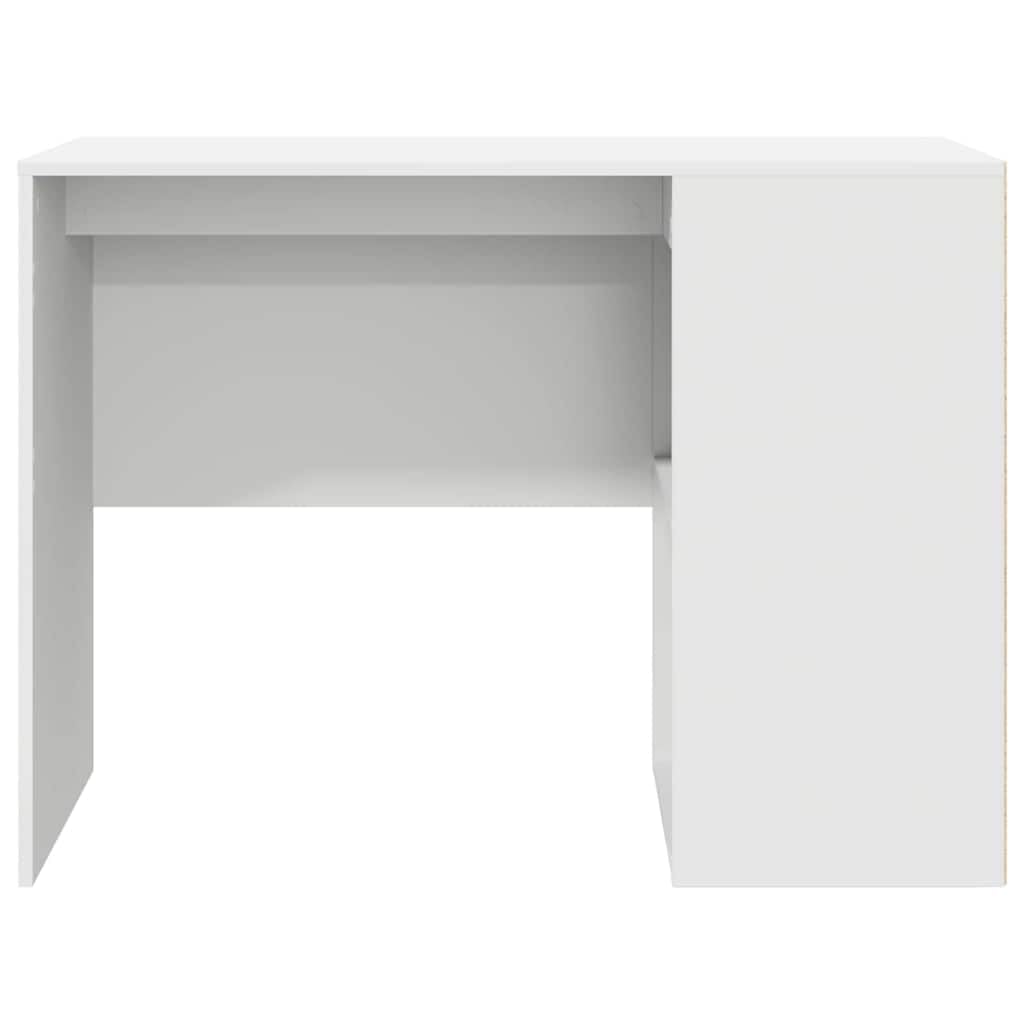 Scrivania bianco legno ingegnerizzato 102 x 50 x 75 cm con ripiano e cassetto, mobile lavoro studio per computer pc gaming, postazione ufficio casa smartworking salvaspazio