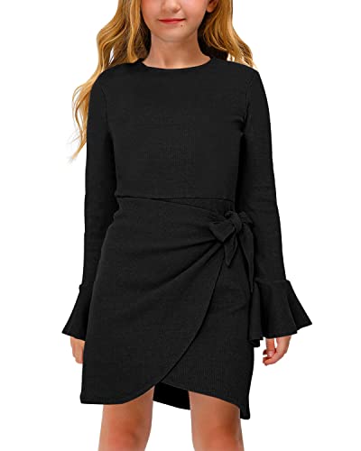 Midi Dresses Solid Waffle Knit Dress 