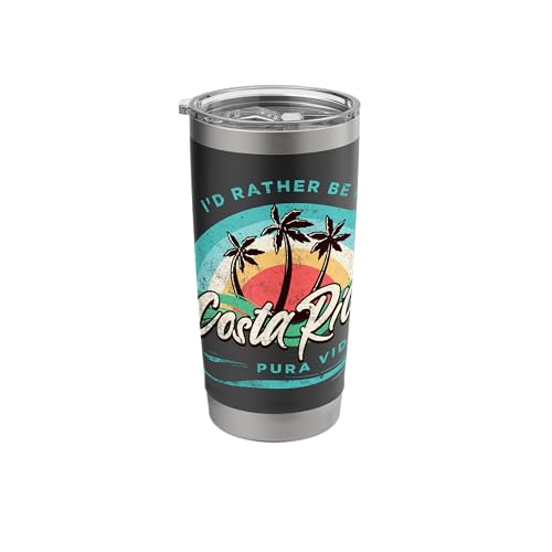 I'd Rather Be In Costa Rica Beach Pura Vida Costa Rica Stainless Steel Insulated Tumbler