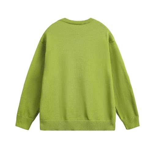 Image of Women's Oversized Vintage Animal Dog Graphic Crewneck Holiday Sweater Long Sleeve Knitted Pullovers Tops