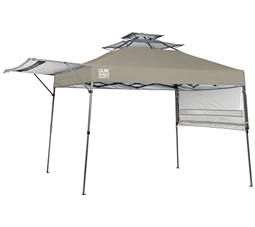 Quik Shade Summit 10 x 17-Foot Instant Canopy with Adjustable Dual Half Awnings, 170 Square Feet of Shade for 15 People - Taupe