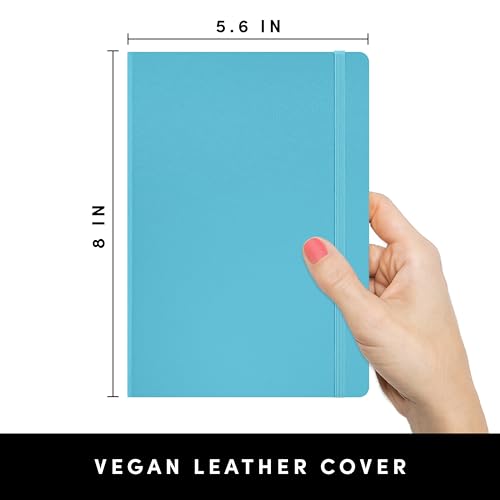 Image of PAPERAGE Lined Journal Notebook, (Sky Blue), 252 Pages, Medium 5.6 in x 8 in - 100 GSM Thick Paper - Hardcover Journaling Notebook for Work, School & Note Taking