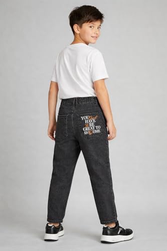 Image of Boys Cargo Pants, Kids Cargo Jeans with Pockets, Adjustable Waist, Stretch Denim Casual Pants for Boys