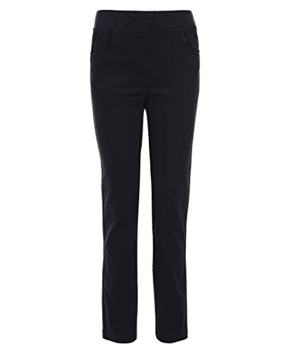 Nautica Big Girls' Uniform Straight Leg Stretch Twill Pants, Navy, 8