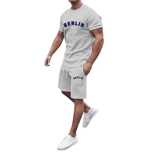 Survêtement homme ensemble de fitness deux pièces t-shirt été ample