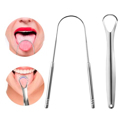 Ram® 2 x Tongue Scrapper Stainless Steel 1 U & 1 Y Shaped Tongue Cleaner Oral Tongue Cleaner - Image 3