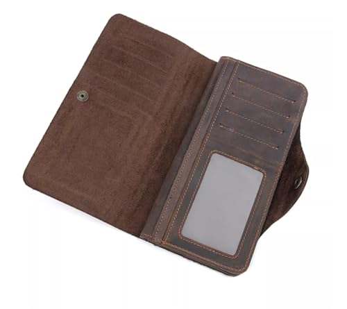 Wallet Coin Pocket Leather Men's Wallet Brown Tri-fold Short Purse Men's Business Casual Snap Coin Pocket Card Holder Wallet For Men Women4