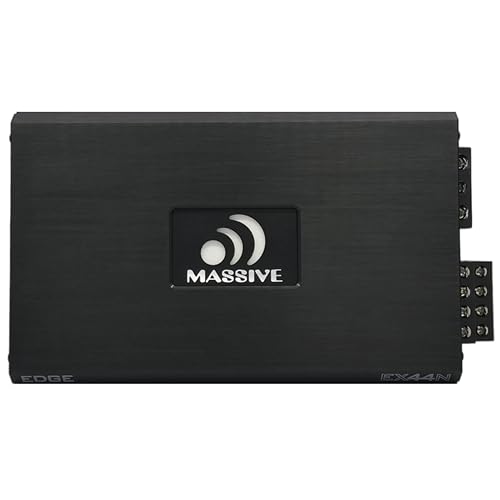 Massive Audio EX44N - Midrange Speaker Amplifier, 100 Watts x 4 RMS, 4-Ohm, 4-Channel Class A/B Amplifier, Built-in Auto Sensing Turn-on via Hi-Input
