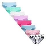 Benaive Girls Underwear Cotton Panties for Teen Pack of 8 (Multicolor, S(8-10))