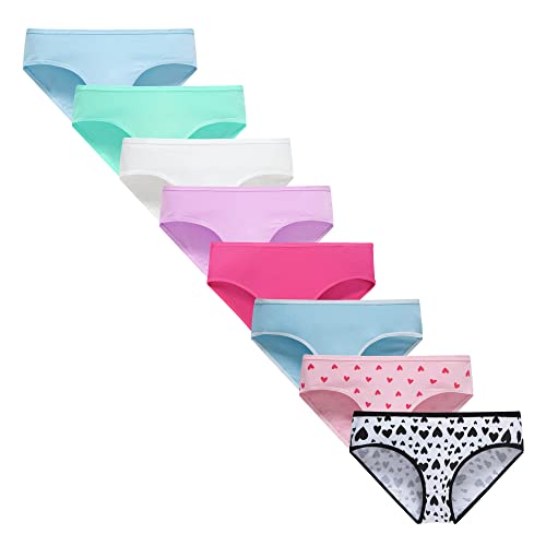 Benaive Girls Underwear Cotton Panties For Teen Pack Of 8 (Multicolor, S(8-10)) #TOP2
