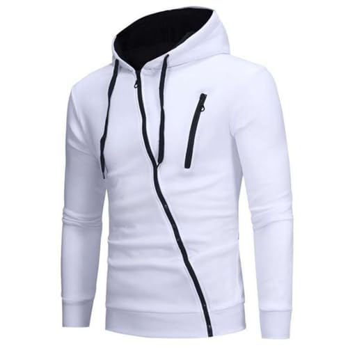 Lu's Chic Men's Zip Up Hoodie Long Sleeve Sweatshirt Fleece Lined Workout Drawstring Thermal Fashion Slim Fit