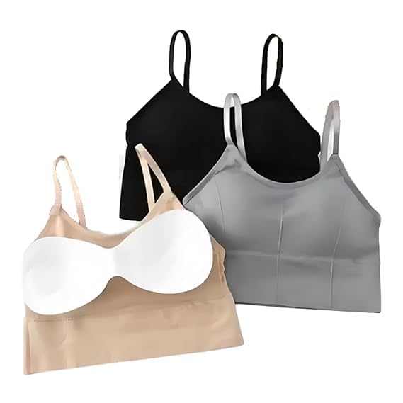 Image of Acnos 7 Colors Women's Wirefree Non Padded Super Combed Cotton Elastane Stretch Medium Coverage Everyday Bra with Concealed Shaper Panel and Adjustable