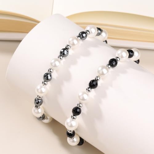 GAVU Men’s Pearl Bracelets, Hematite Beaded Bracelet for Men - Image 6
