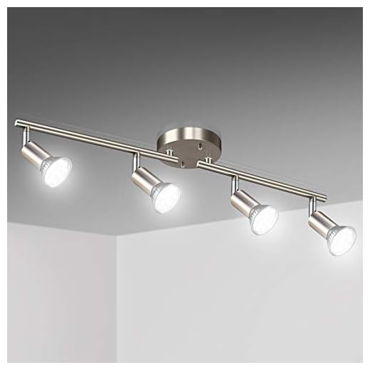 23+ Budget-Friendly Wood Ceiling Ideas to Transform Your Space 6 Unicozin LED 4 Light Track Lighting Kit, Matt Nickel 4 Way Ceiling Spot Lighting, Flexibly Rotatable Head, Modern Track Light Included 4 x LED GU10 Bulb (4W, Daylight White 5000K, 400LM)