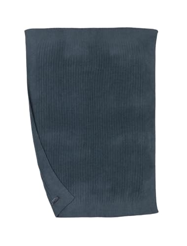 Image of Barefoot Dreams CozyChic Lite Ribbed Baby Blanket, Smokey Blue 30 inchx40 inch