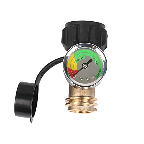 Indicador de nivel de tanque de propano, detector de fugas, medidor de presión de gas, universal con conexión precisa QCC1 / Type1 para caravana, cilindro, calentador, parrilla...