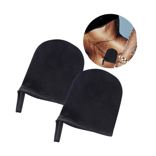 minkissy 6 Peças Luvas De Spa Flocadas Bronzeadas Mini Luva De Rosto Luva De Bronzeamento Artificial